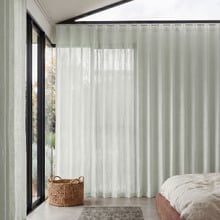 Custom Antigua Sheer S-Fold Single Panel Curtain & Track Set